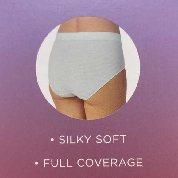 Carole Hochman Seamless Brief 5-Pack - White, Blue, Purple - Picture 5 of 7